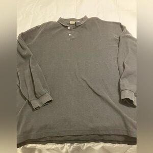 L.L. Bean Long Sleeve Henley Shirt XL Tall Gray